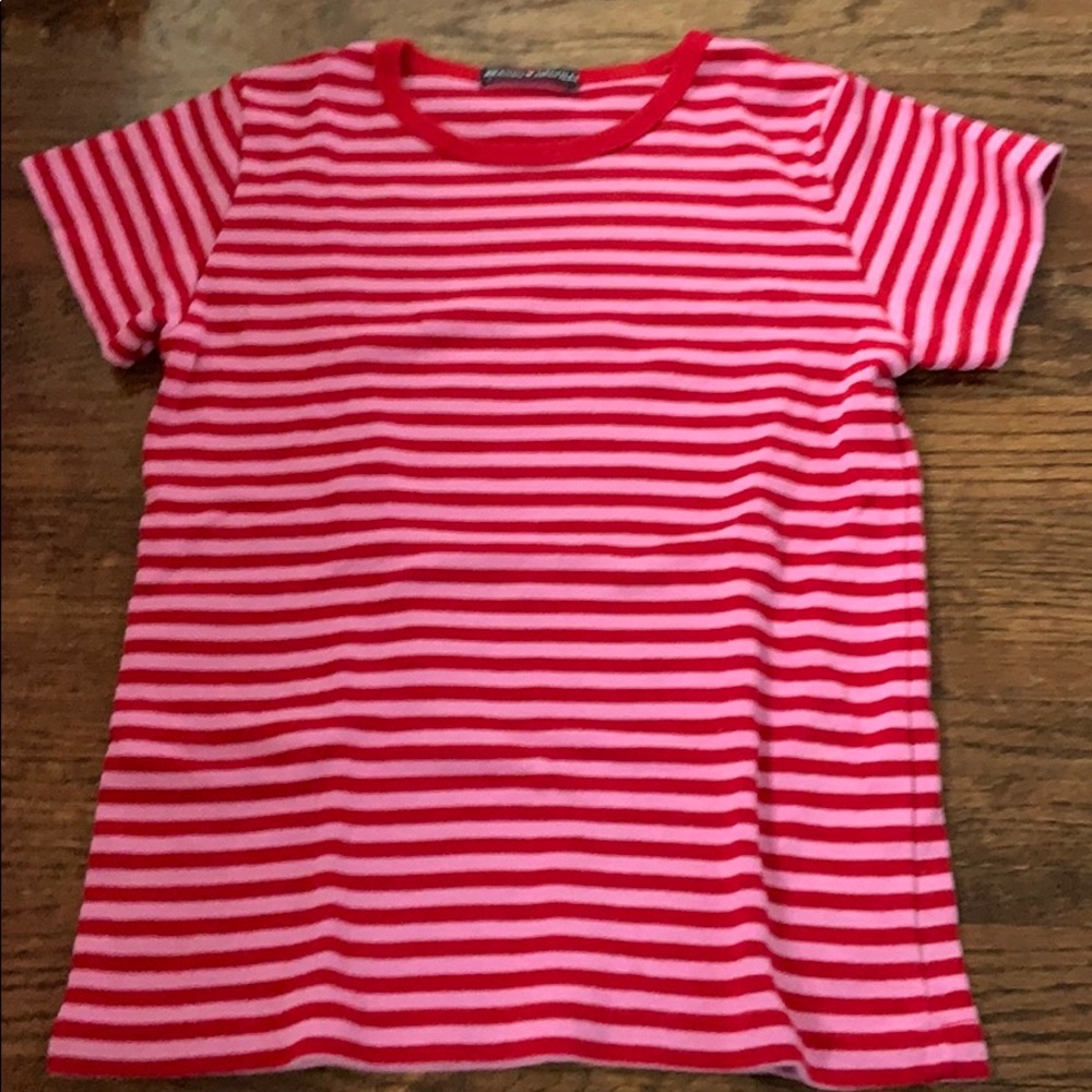 pink and red stripped brandy melville top